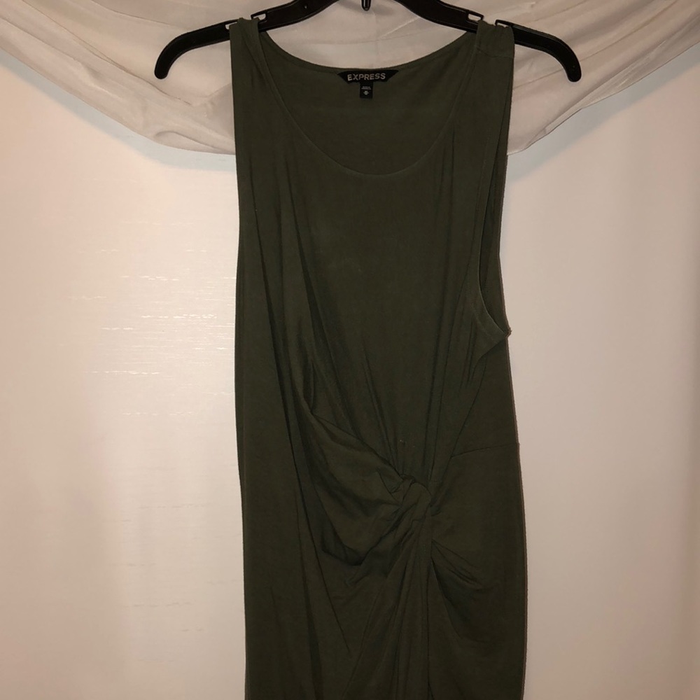 Express olive green midi dress